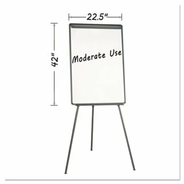 MasterVisi, Basic Tripod Melamine Presentation Easel, 22 1/2 X 42, White/black, Bi-Silque, Mfr#: EA2300045